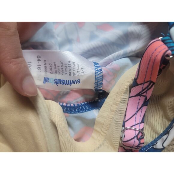 NWT‎ Swimsuit For All Women's Floral Strapped Bathing Suit Tankini Size 10C/D - Picture 5 of 7